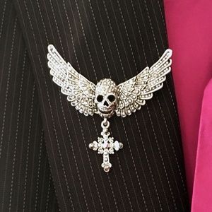 Butler & Wilson London Gothic Skull Brooch